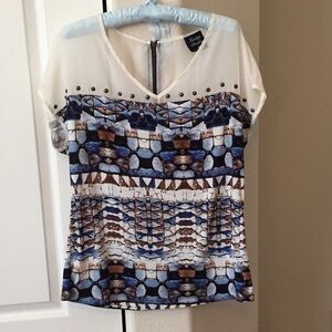NWOT - Knapp Studio blue and cream print t…